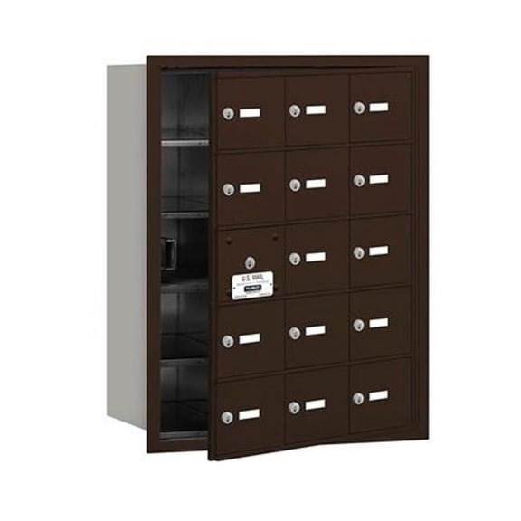 Salsbury  Salsbury 4Bplus Horizontal Mailbox 15 A Doors - 14 Usable - Bronze - Front Loading - Usps Access