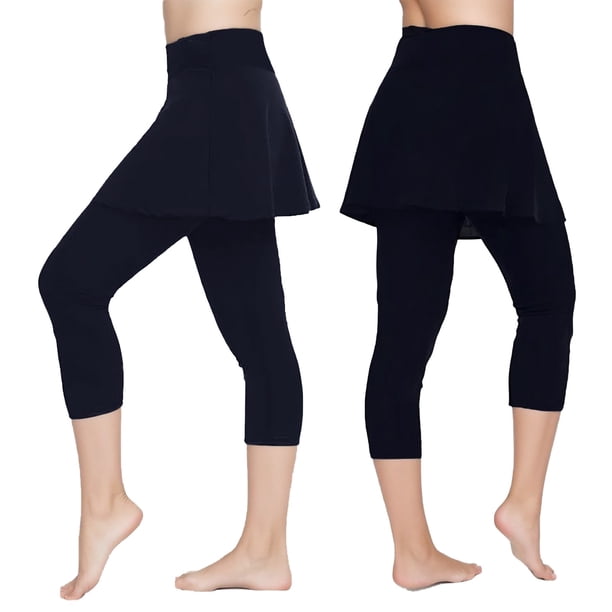 MKLEKYY Ropa deportiva para mujer, leggings cortos, pantalones deportivos de tenis para mujer, falda, pantalones culotte casuales de fitness