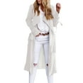 thumbnail image 2 of Womens Jackets Fall Jacket Women's Open Front Long Trench Coats - Long Sleeve Slim Casual Pockted Windproof Overcoat With Belt, Autumn Winter Outerwear, 2 of 8
