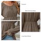 thumbnail image 3 of Top Plisado Con Cuello Redondo Para Mujer, Blusa Elegante De Manga Larga, Túnica Básica De Verano, Tops Holgados Informales De Negocios, 3 of 7
