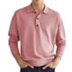 thumbnail image 3 of Top informal para hombre, cuello vuelto, botón frontal, manga larga, transpirable, Top de ajuste informal para hombre para otoño, 3 of 6