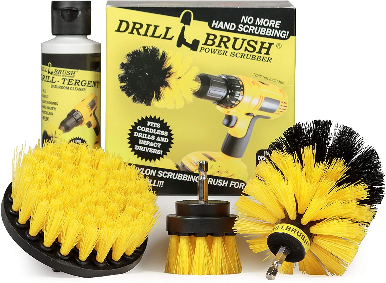 Grout Cleaner Drill Brush Attachment Set - Drill Brush Power Scrubber ...