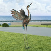 Crane Outdoor Decor Statue, Heron Garden Statue Metal Yard Art Outdoor Decoy, Garden Sculptures & Statues for Yard/Lawn/Pond/Outdoor Decoration, 1Pc, 42 Inch