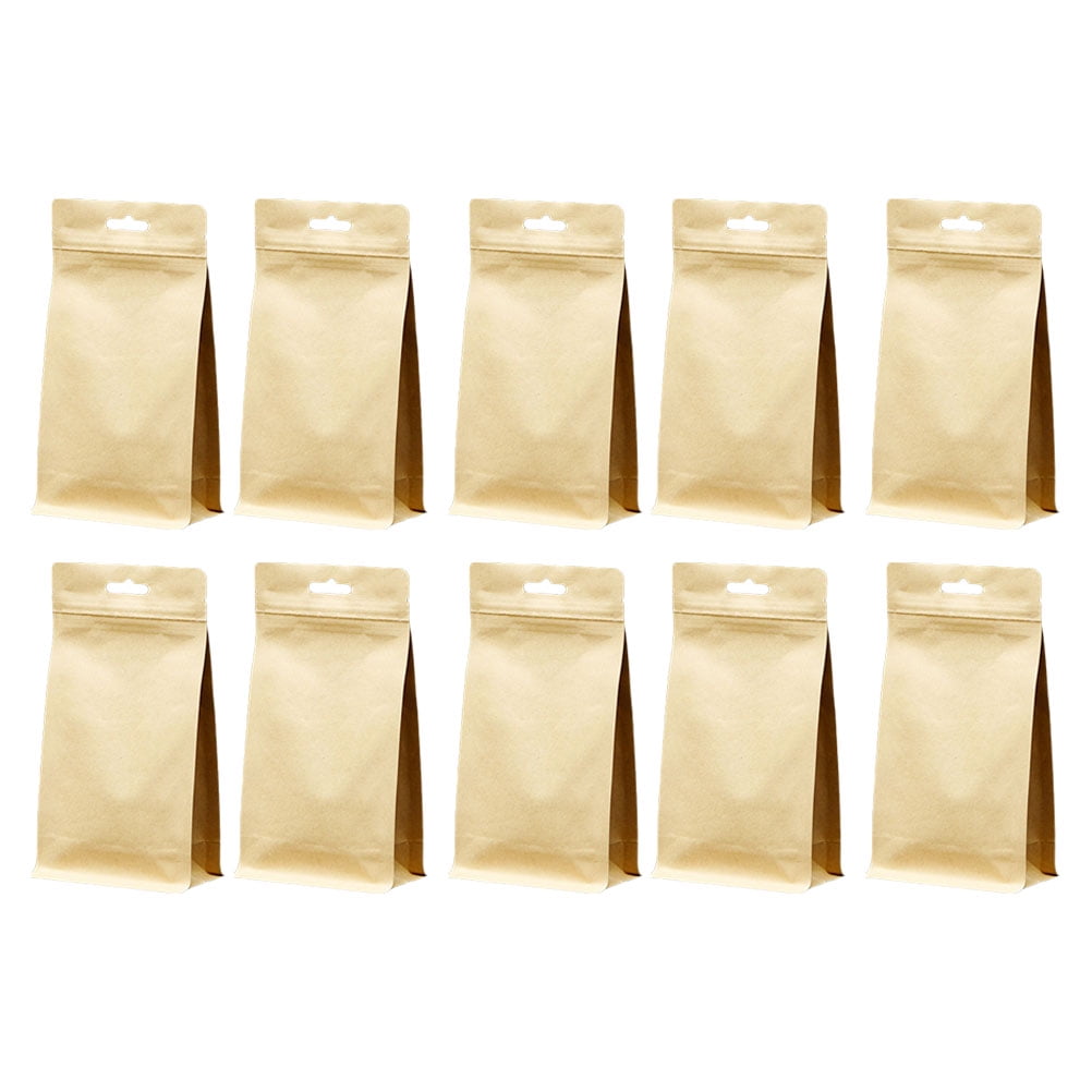 10pcs Selfsealing Food Storage Bag Kraft Paper Pouch Snacks Storage