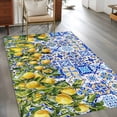 thumbnail image 2 of Lemons Area Rugs 4x6 ft National Style Summer Lemon Blue Floral Texture Washable Rug Non Slip Indoor Carpet Absorbent Floor Mat for Living Room Bedroom Dining Room, 2 of 9