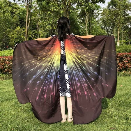 Kid Baby Girl Butterfly Wings Shawl Scarves Nymph Pixie Poncho Costume Accessory