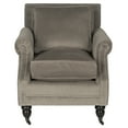 thumbnail image 2 of SAFAVIEH Karsen Traditional Rustic Upholstered Club Chair with Casters, Mushroom Taupe, 2 of 6