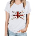 thumbnail image 1 of Fiudx Ofertas Flash Del Día Tops con Estampado de Moda para Mujer, Blusa de Manga Corta, Camisetas Divertidas con Cuello Redondo, 1 of 4