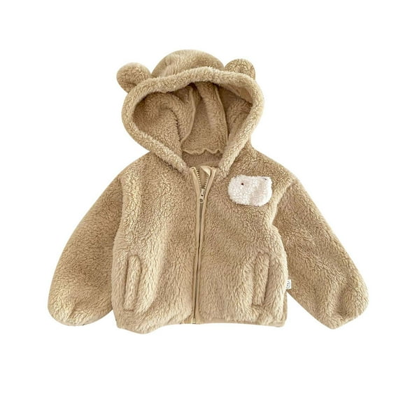 TAIAOJING Zip Up Hoodie Jacket for Girls Boys Baby Boy Girl Winer Cute Clothes Coat Toddler Children'S Clothing Sweater Fall Winter Shacket Coat 2-3 Years