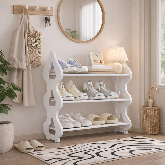 RYDCOT Shoe Rack, Shoe Rack Organizer Three Tier Shoe Rack, Daily Use Bedroom Closets Entryway Bedroom, for Closet, Entryway, Garage & Corridor