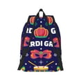 thumbnail image 2 of Bixox Happy Mardi Gras Printing Canvas Backpack Lightweight Casual Travel Backpack School Backpack Fits 15.6 Inch Notebook, 2 of 5