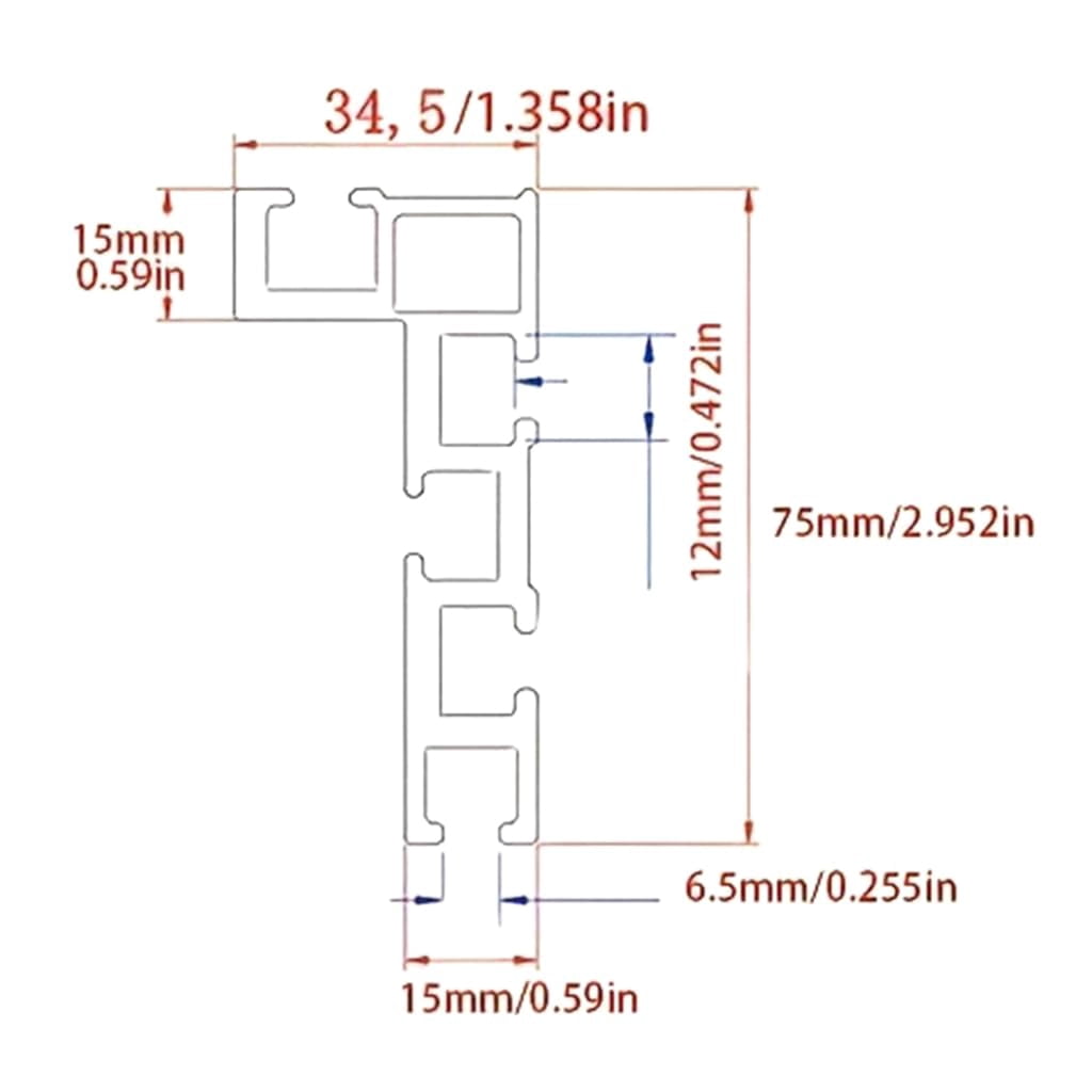 Miter Gauge Fence 75 Type Miter T-Track Aluminum Profile Fence Woodworking Miter Fence with Scale for Router Table (RED, 40cm)