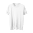 thumbnail image 4 of RUTAYY Women's T-Shirt Solid Color Crew Neck Knitted Shirt Elegant Lightweight Short Sleeve Summer Slim Fit Vacation Travel Tees, 4 of 4