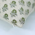 thumbnail image 2 of Fabdivine “Bagru Buti Elegance” Cushion Cover – Hand Block Printed Green Linen Blend Pillow for Rustic & Boho Décor, 2 of 6