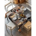 thumbnail image 6 of Black Brown Girls Boho Table Cloth, Grey Vintage Ethnic Abstract Art Waterproof Tablecloth for Square Tables, Reusable Washable Fabric Table Cover for Restaurant Kitchen Dining Tables 60"x60", 6 of 6