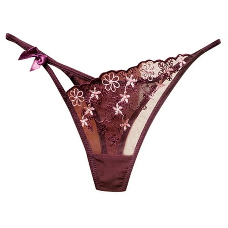 

XZHGS Floral Summer Thong Transparent Panties for Women Embroidered Lace Lady Thongs in Stock Lingeries underwear Lingerie for Women