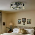 thumbnail image 3 of Topcobe Ceiling Chandeliers, Low Profile Caged Ceiling Fan with Lights Remote Control, Embedded Industrial Ceiling Fan, Green, 3 of 8