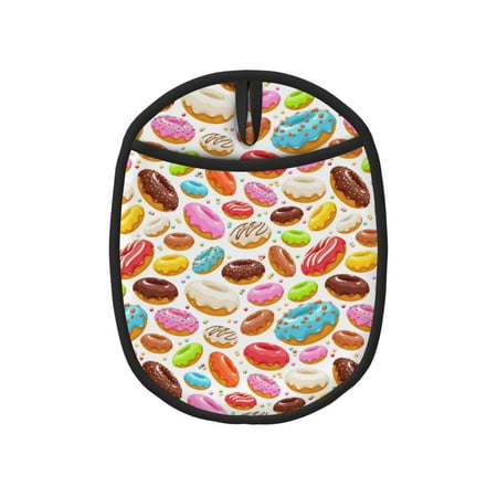 

Color Donut Pot Holders for Kitchen - Heat Resistant Oven Mitts Hot Pads with Pocket Non Slip Silicone Pot Holders Cuteness Hanging Loop Potholders for Kitchen Baking