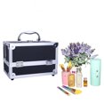 thumbnail image 2 of Zimtown 9"x6"x6" Pro Aluminum Makeup Train Jewelry Storage Box Cosmetic Bag Lockable Case Organizer Black, 2 of 7