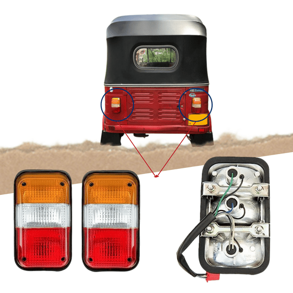 APSMOTIV 2X TUK TUK BAJAJ MOTO TAXI 2T AND 4T BAJAJ AUTO RICKSHAW TAIL LIGHT ASSY 12V -17000301