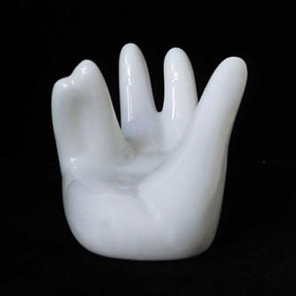 POPETPOP 6 Pcs Creative Ocarina Display Accessories Ceramic Base Holder Hand Shaped Collector for 6 Holes/12 Holes Ocarina Flute Musical Instrument Home Decoration (White)
