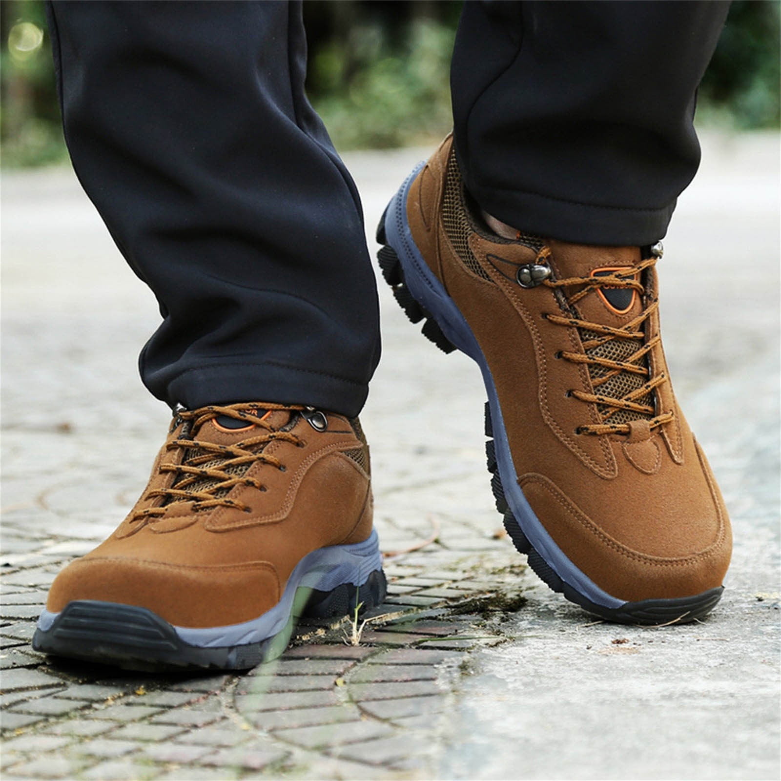 Dakaela Men's Waterproof Hiking Shoes Lightweight Comfortable Anti Slip Outdoor Walking Work Sneakers