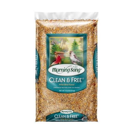 Morning Song Clean & OIF8 Free Shell Free Wild Bird Food, Premium No Mess Bird Seed for Outside Feeders, 10-Pound Bag