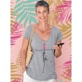 thumbnail image 3 of Breast Cancer Support Faith Cross Women's V-neck, XL, Heather Gray, 3 of 5