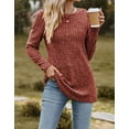 thumbnail image 2 of Women Top Tunic Sweater 2XL Pullover Ribbed Knit Comfort Lady Long Sleeve Autumn Daily Loungewear Relaxed Fit Stripe Cogild, 2 of 5
