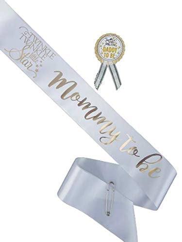 Yellow & White or choose your Colours Grey Baby Shower Sash Mum to Be 