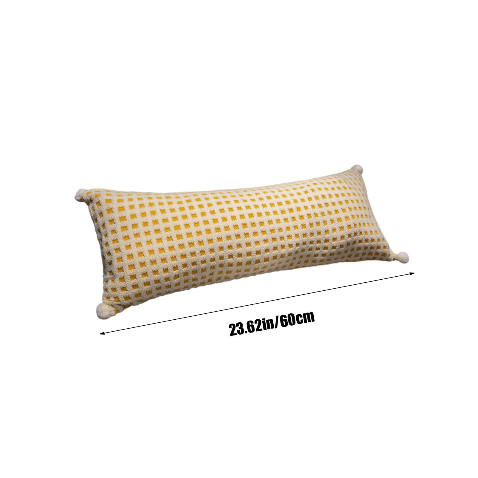 Coollooc Bed Pillow Long Round Body Pillow for Adults with Removable Velvet Cover Decorative Pillow Long Sofa/Couch Pillow Support Pillow for Neck Leg Bed Pillow(Yellow)