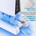 thumbnail image 3 of PS5 / PS5 Slim Stand and Cooling Station with Dual Controller Charging Station for PlayStation 5 Console, PS 5 Accessories Incl. Controller Charger, Cooling Fan, Headset Holder, 3 USB Hub, Screw, 3 of 13