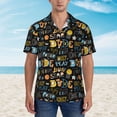 thumbnail image 2 of Vsdgher Basketball Print Men's Hawaiian Shirts Button Down Tropical Holiday Beach Shirts Vacation Clothes,X-Large, 2 of 7