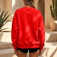 thumbnail image 7 of Zorvxlyn Oversized Sweatshirt for Women Drop Shoulder Long Sleeve Oversized Crewneck Sweatshirt Women Fall Winter Solid Color Pullover for Women Red XXL, 7 of 7