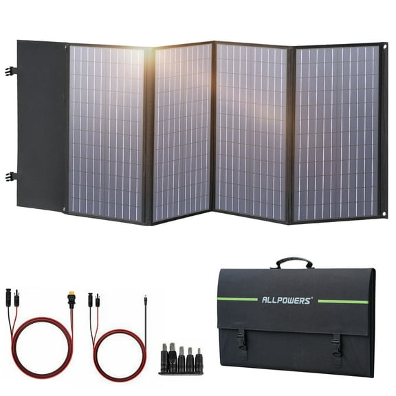 ALLPOWERS 140 Watt Folding Solar Panel Kit, Portable Solar Generator Charger with Adjustable Kickstand, Portable Solar Panel for Camping, RV, Boat, Power Station, Laptop, Home, Power Outage