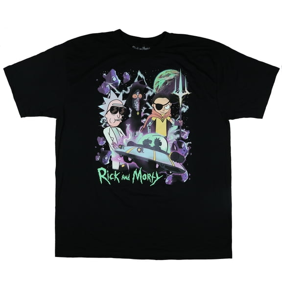 Rick and Morty T-Shirt Men's Space Cruiser Cosmic Adventure Adult Graphic Print Tee