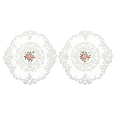 

NICEXMAS 2pcs Lace Placemats Cups Mats Table Mats Photo Props Mug Mats for Home