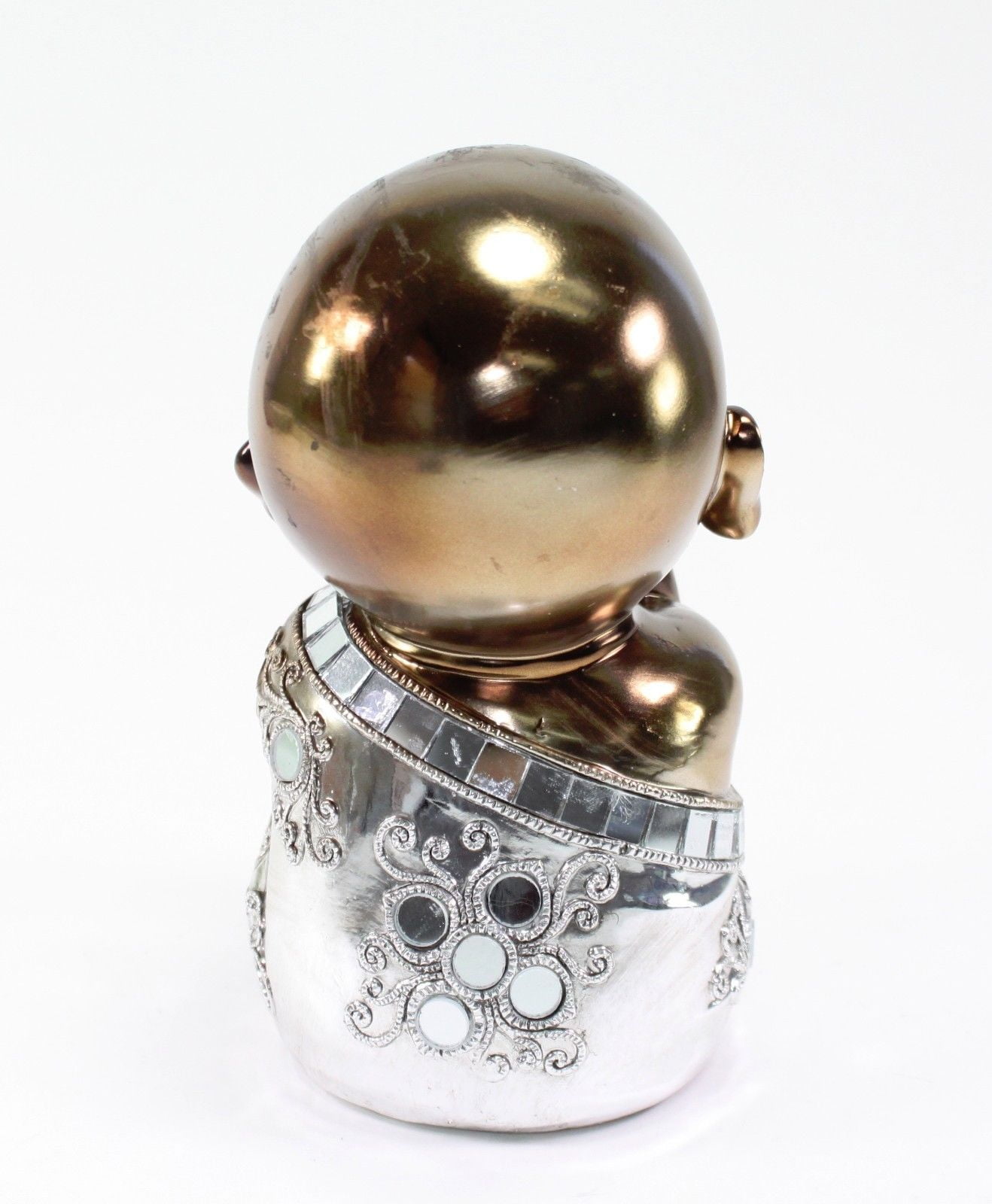 Feng Shui Bronze Happy Face Buddha Monk Electroplated Kasaya Home Decor Statues G16506