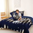 thumbnail image 4 of Manfei Rustic Country Deer Full Size Comforter Sets,Retro American Flag Bedding Comforter Set,Blue,Navy Blue Reversible,3 Pieces,1 Comforter and 2 Pillowcases, 4 of 7