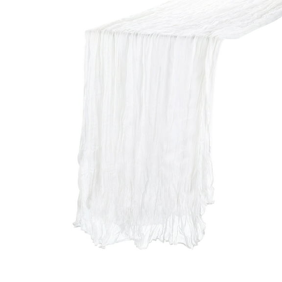 Uxcell 11Ft Cheesecloth Table Runner 35 x 134 Inch Rustic Gauze Tablecloth, White