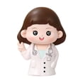 thumbnail image 3 of Doctor Statue Ángel en Figurina blanca Linda muñeca de resina Sculpture Cake Topper para sala de estar de cumpleaños. Descripción del escritorio del Doctora, 3 of 8