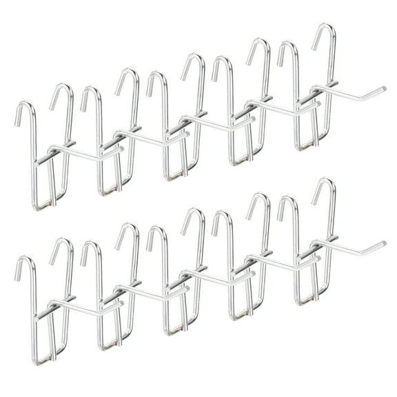 Uxcell 10 Grid Wall Hooks, 2 Inch Grid Wall Panel Display Hooks for Grid Wall Accessory Display Rack for Retail Stores, Home Office, Garage Storage, Silver