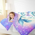 thumbnail image 5 of Feelyou Kawaii Blue Mermaid Bedding Comforter Set for Teen, Dreamy Ocean Princess Twin Comforter Sets, Glitter Fish Scale Reversible Bedding Set, Ultra Soft Bedroom Decor, 2-Piece, 5 of 9