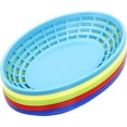 thumbnail image 1 of Youngever 15 Pack Plastic Fast Food Baskets, Snack Baskets, Food Baskets for Popcorn, Chips, Snacks, 5 Assorted Colors (Oval Shape), 1 of 4