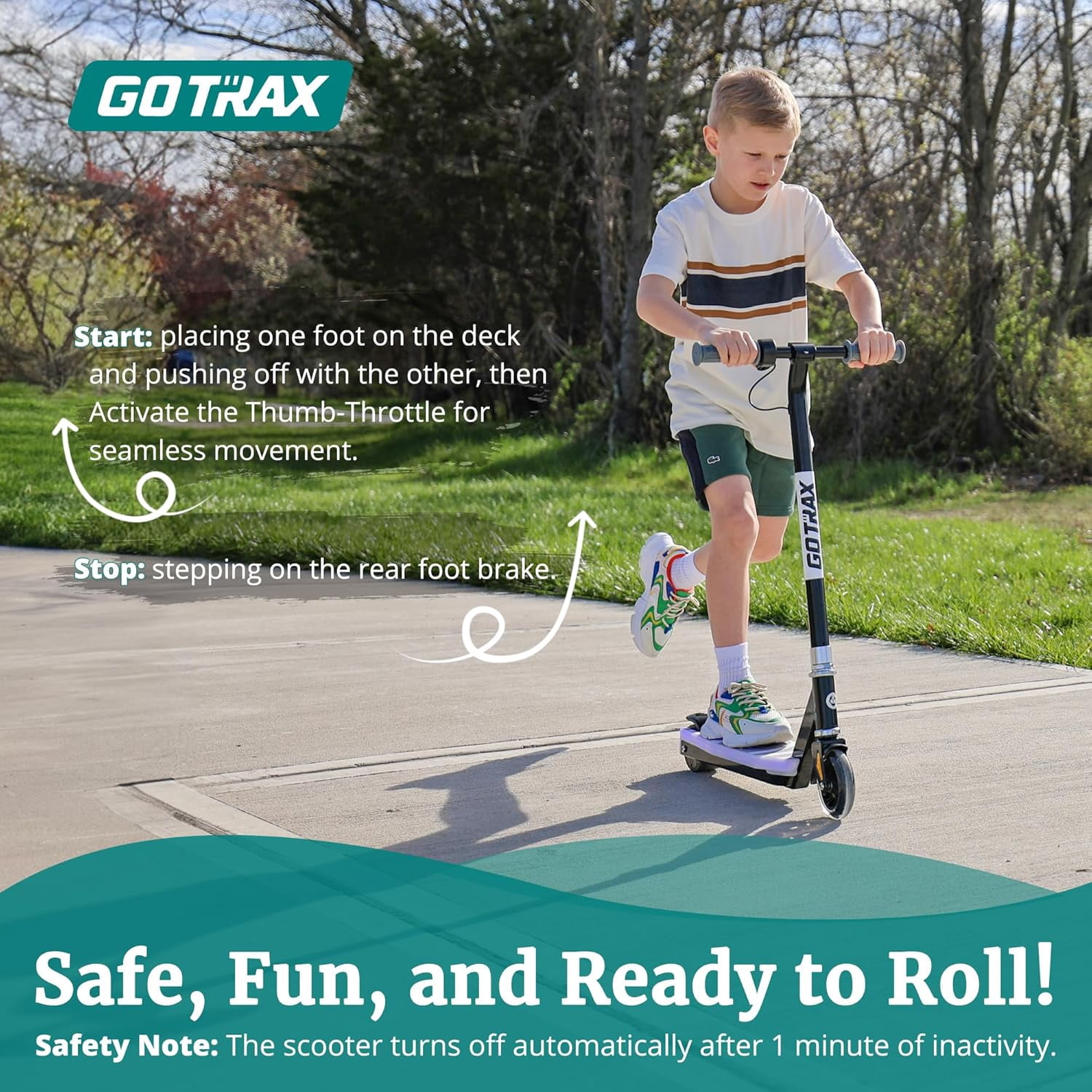 GOTRAX Scout Pro Kids Electric Scooter for Ages 4-7, 5" Flash Front Wheel , Kick Scooter Unisex Black
