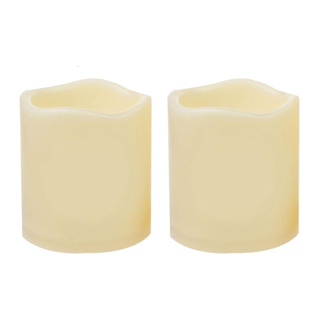 Lámpara Smallpenglai, 2 unidades de pilares LED sin llama, 7,5 x 7,5 cm, resistentes al agua