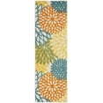 thumbnail image 3 of Nourison Aloha Indoor/Outdoor Tropical Floral Turquoise Multicolor 2' x 6' Area Rug, (6' Runner), 3 of 8