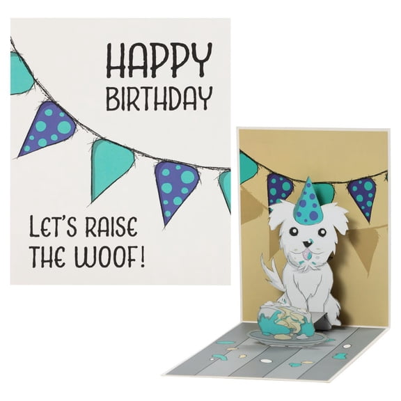 JAM Paper 3D Pop Up Greeting Cards, 5 x 7 inches, Happy Birthday, 1 Card & Envelope Per Pack