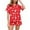 g-Red, variant on Satin Pajamas for Women Valentine Pajamas Short Sleeve Heart Print Sleepwear Soft Button down Loungewear Pjs for Women