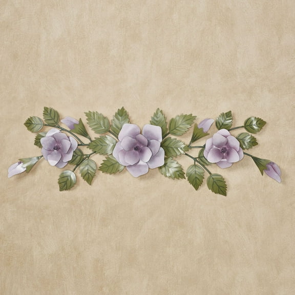 Lavender Rose Swag Indoor Outdoor Metal Wall Topper